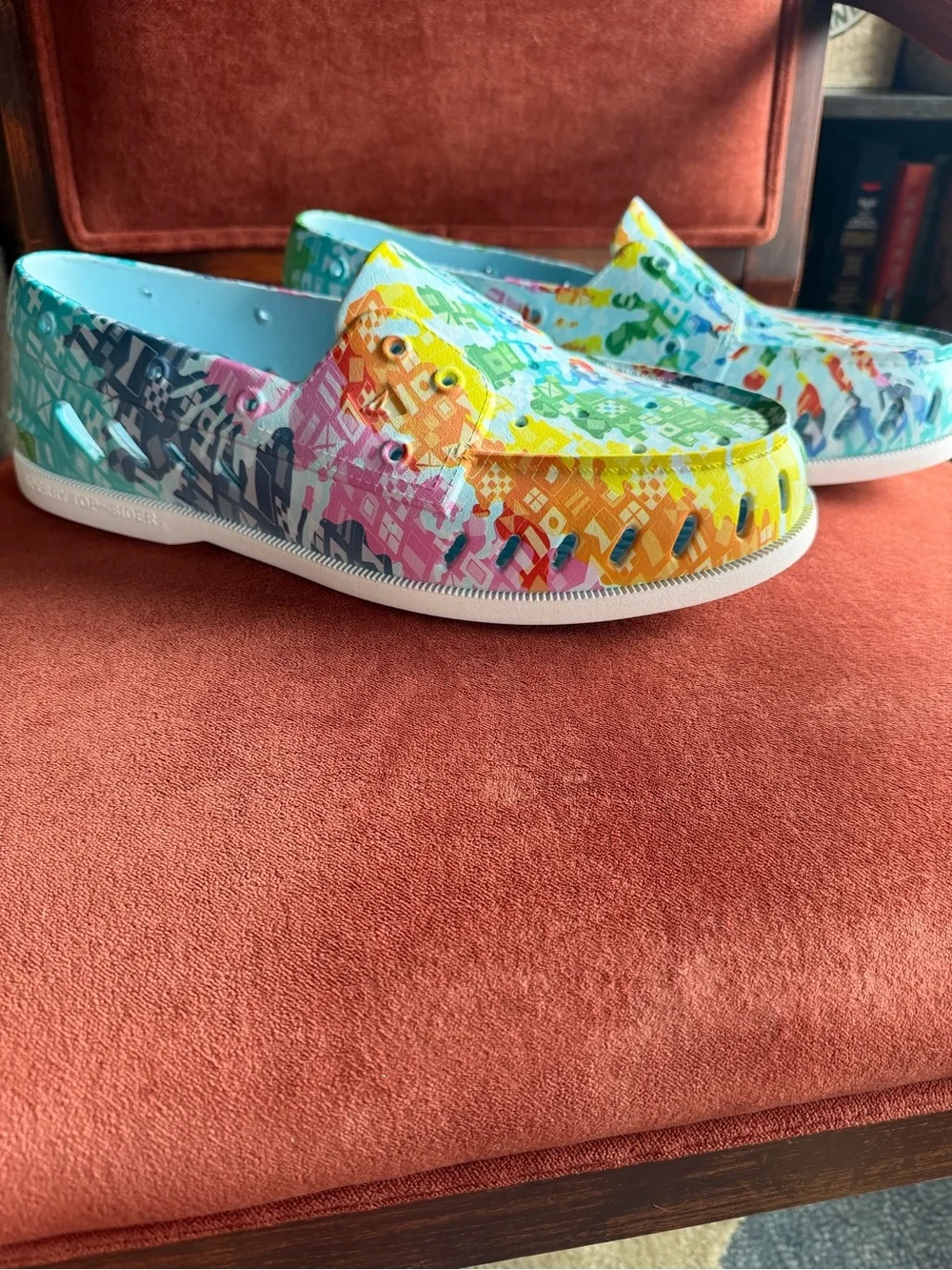 Sperry Multicolor Patterned Boat Shoes - Blue, Green, Yellow, Red